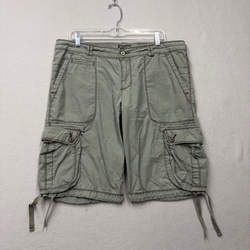 Polo Jeans Co Ralph Lauren Cargo Shorts Womens 14 Green Y2K Utility Cotton